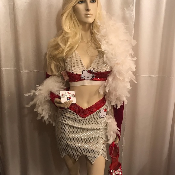 Rare 🍒vintage custom hello kitty rave outfit and earrings set❤️ - Picture 11 of 14